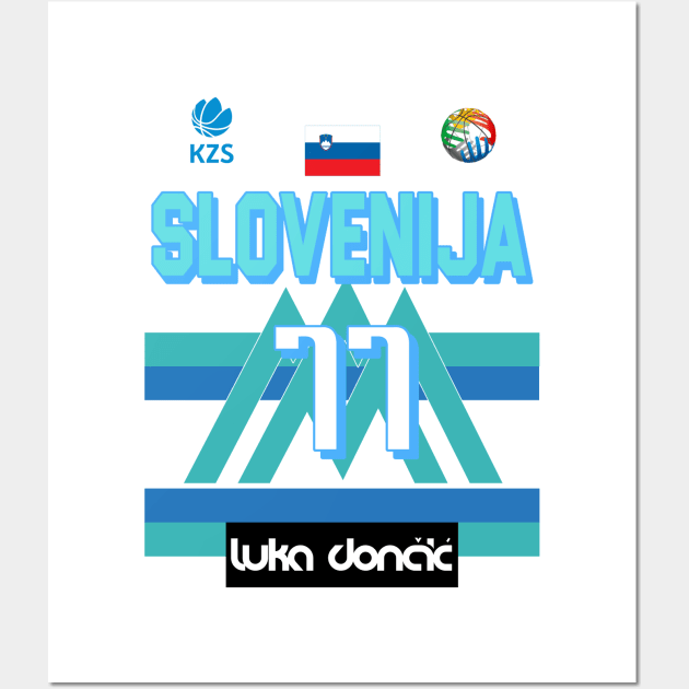 Luka Doncic Slovenija Fan Design Wall Art by darklordpug